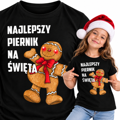 KOSZULKA DZIECIĘCA ŚWIĄTECZNA NAJLEPSZY PIERNIK- BIAŁY NAPIS